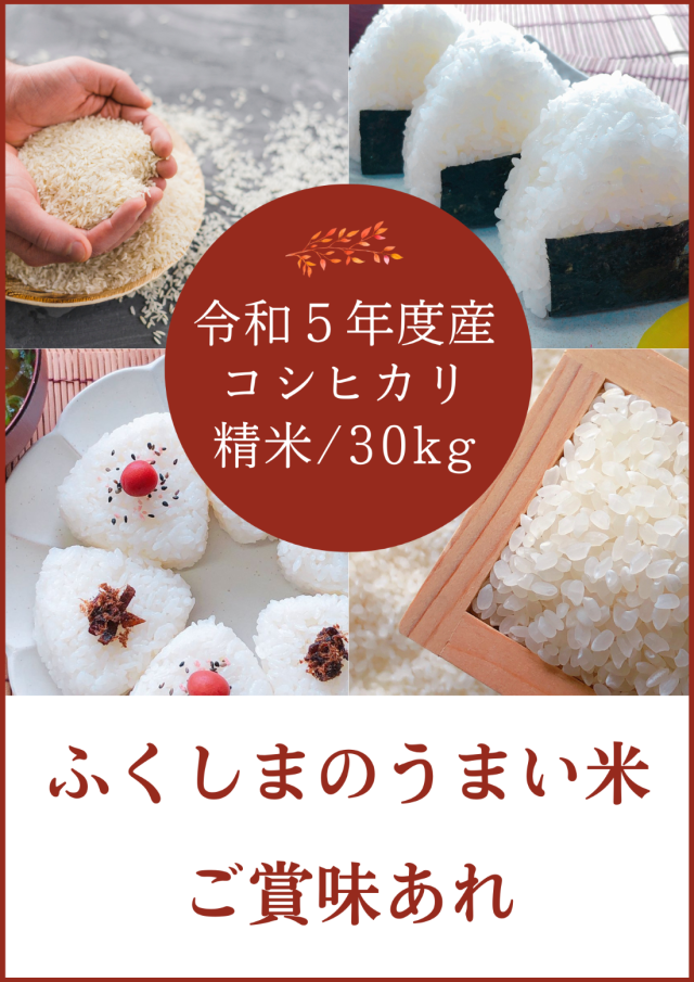 ☆単品☆ 令和5年度産 里山のうまいコシヒカリ30kg/精米 ☆単品☆ 令和5年度産 里山のうまいコシヒカリ30kg/精米