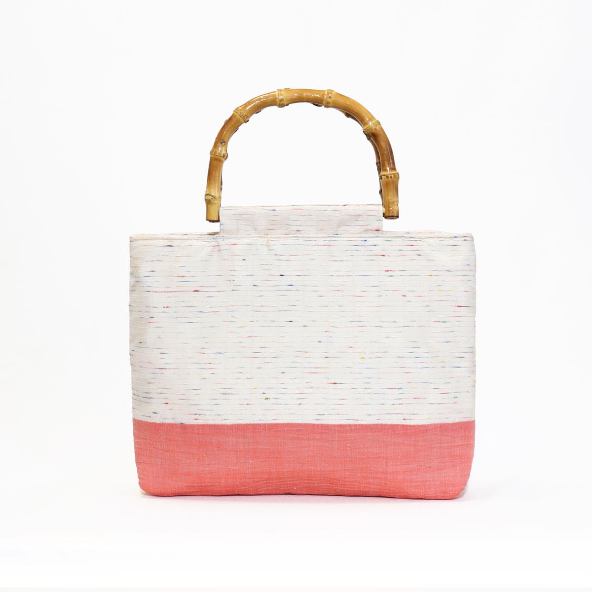 ［IONO］小千谷縮布（おぢやちぢみふ） バッグ 絹乱織×縮 緋色[IONOバッグ絹縮緋色]（現品限り）