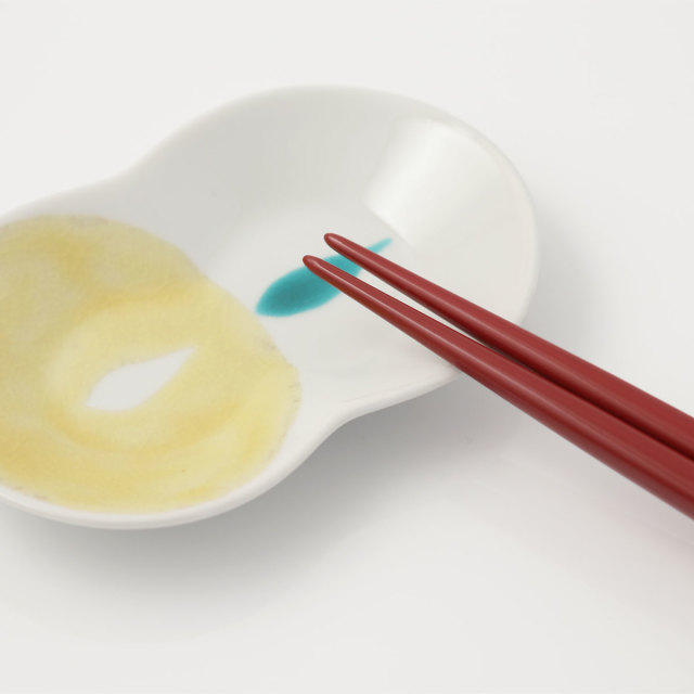 藤井漆工 夫婦箸 椿　朱