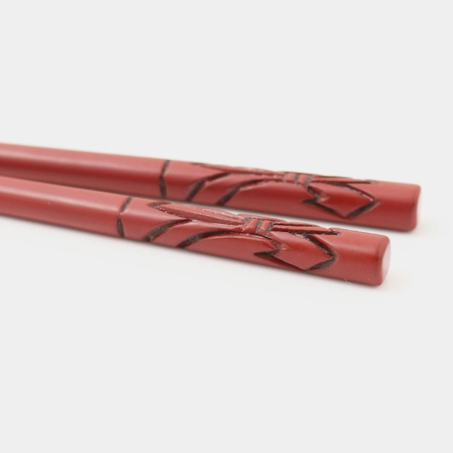 藤井漆工］村上堆朱 夫婦箸 結び