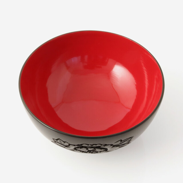 藤井漆工］村上堆朱 夫婦椀 牡丹［藤井椀W牡丹］