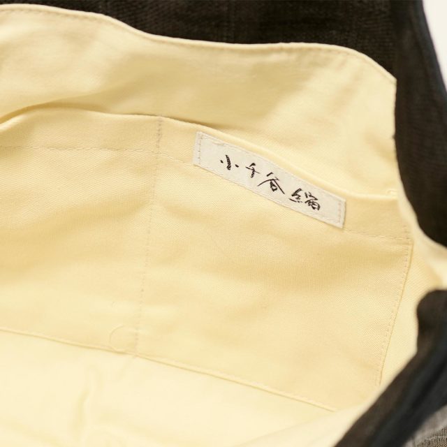 IONO 小千谷縮布 バッグ 格子 黒