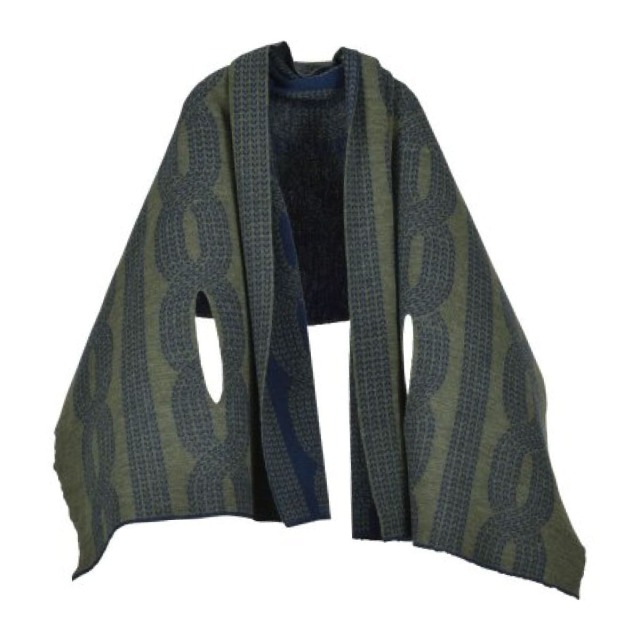 mino］nico 大きな縄柄 ウール100% [214-04-05]