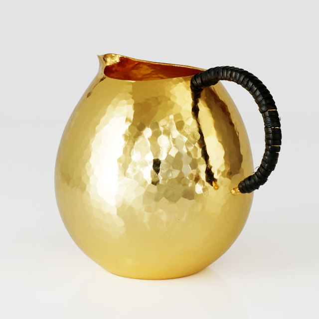 清雅堂］鎚起銅器｜酒器｜手作り銅器「ちろり」金鍍金[清雅堂ちろり金]