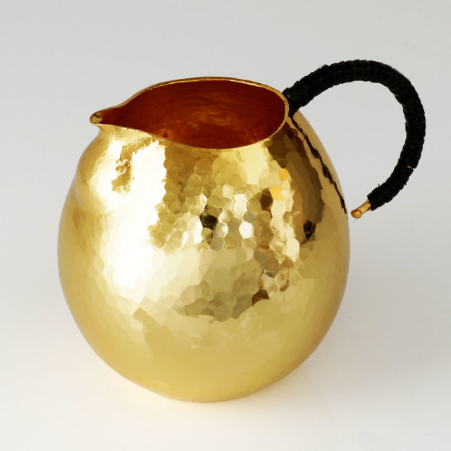 清雅堂］鎚起銅器｜酒器｜手作り銅器「ちろり」金鍍金[清雅堂ちろり金]