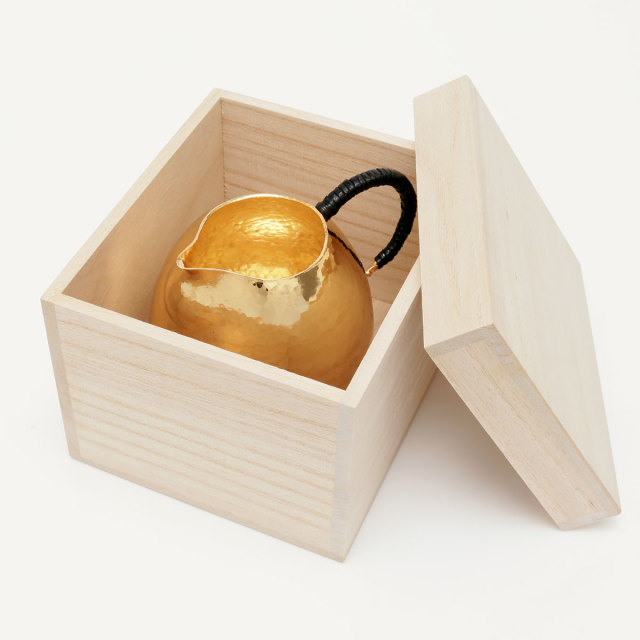 清雅堂］鎚起銅器｜酒器｜手作り銅器「ちろり」金鍍金[清雅堂ちろり金]