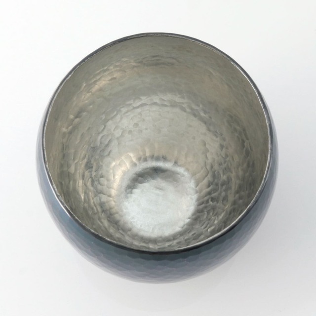 清雅堂］鎚起銅器｜酒器｜手作り銅器「焼酎カップ」青藍色（紫銅色
