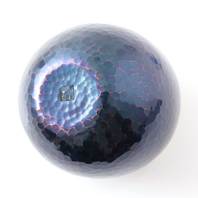 清雅堂］鎚起銅器｜酒器｜手作り銅器「焼酎カップ」青藍色（紫銅色