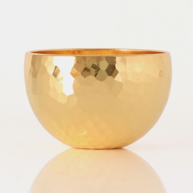 ［清雅堂］鎚起銅器｜酒器「ぐい呑み」金メッキ（口径50mm、容量50ml）[清雅堂GuiS金]