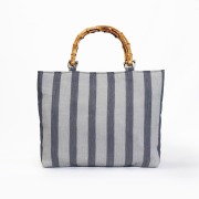 ［IONO］小千谷縮布（おぢやちぢみふ） バッグ 雪縞 藍鼠色（あいねずいろ）[IONOバッグ雪縞藍鼠]