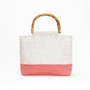 ［IONO］小千谷縮布（おぢやちぢみふ） バッグ 絹乱織×縮 緋色[IONOバッグ絹縮緋色]（現品限り）