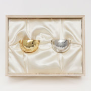 清雅堂 鎚起銅器 ぐい呑み 金鍍金 銀鍍金 大