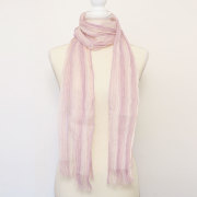 小千谷縮 ストール ストライプ ラベンダー