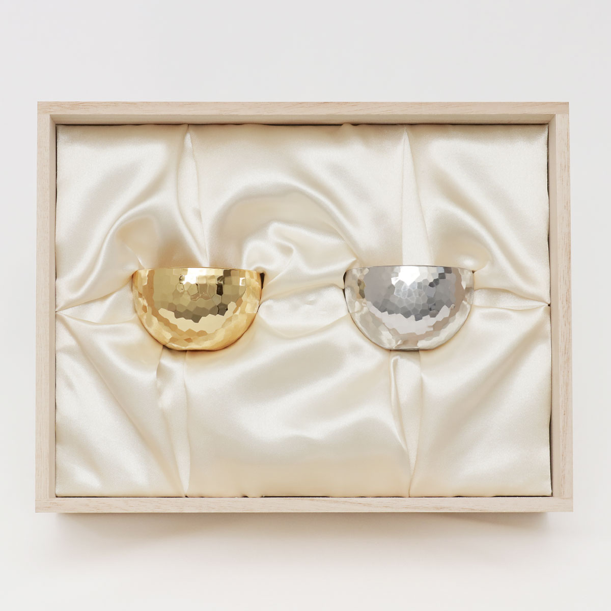 清雅堂 鎚起銅器 ぐい呑み 金鍍金 銀鍍金 大