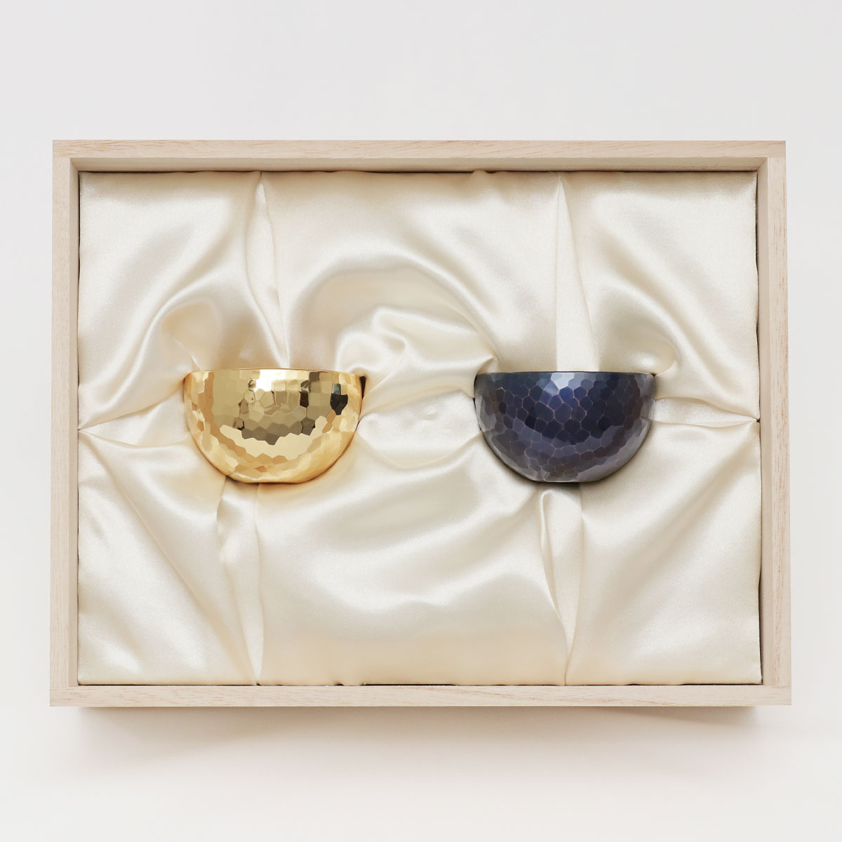 清雅堂 鎚起銅器 ぐい呑み 金鍍金 紫銅 大