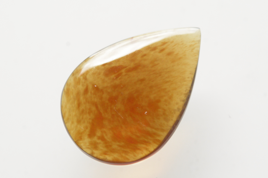 ブルーアンバー【36】天然石ルース・カボション（25.5×17.5mm）