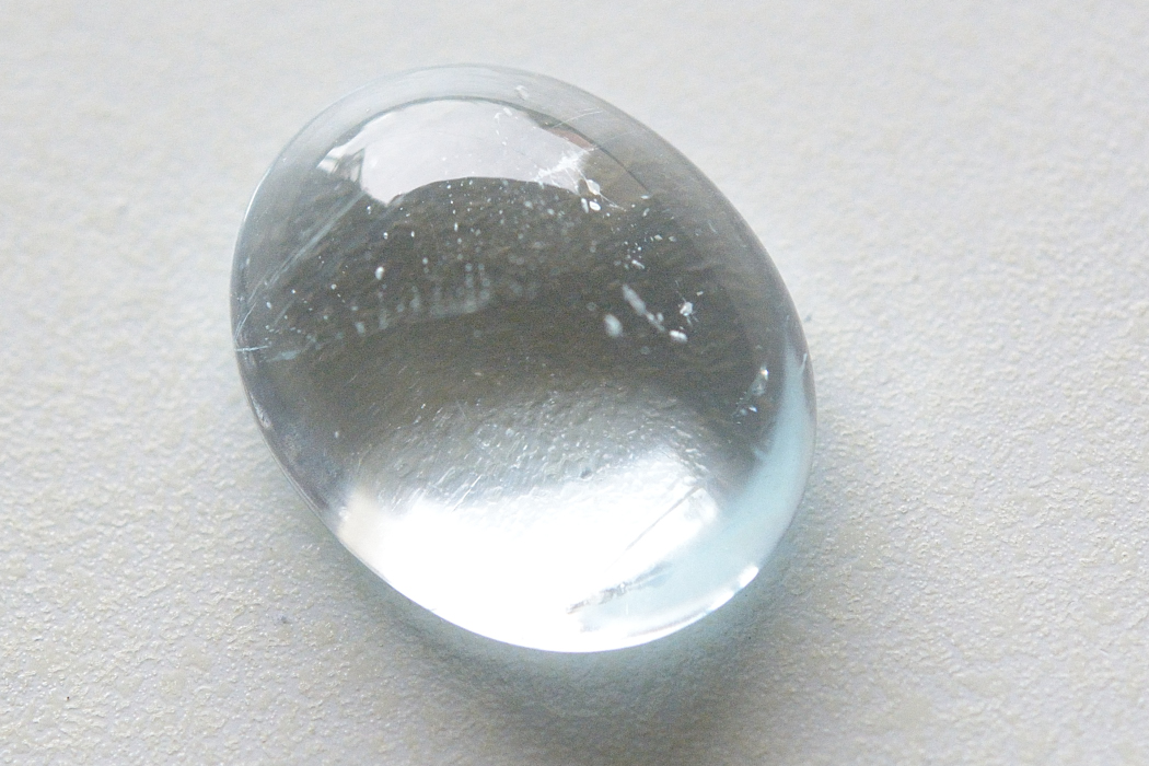 ブルートパーズ【60】天然石ルース・カボション・ローズカット（12×10mm）