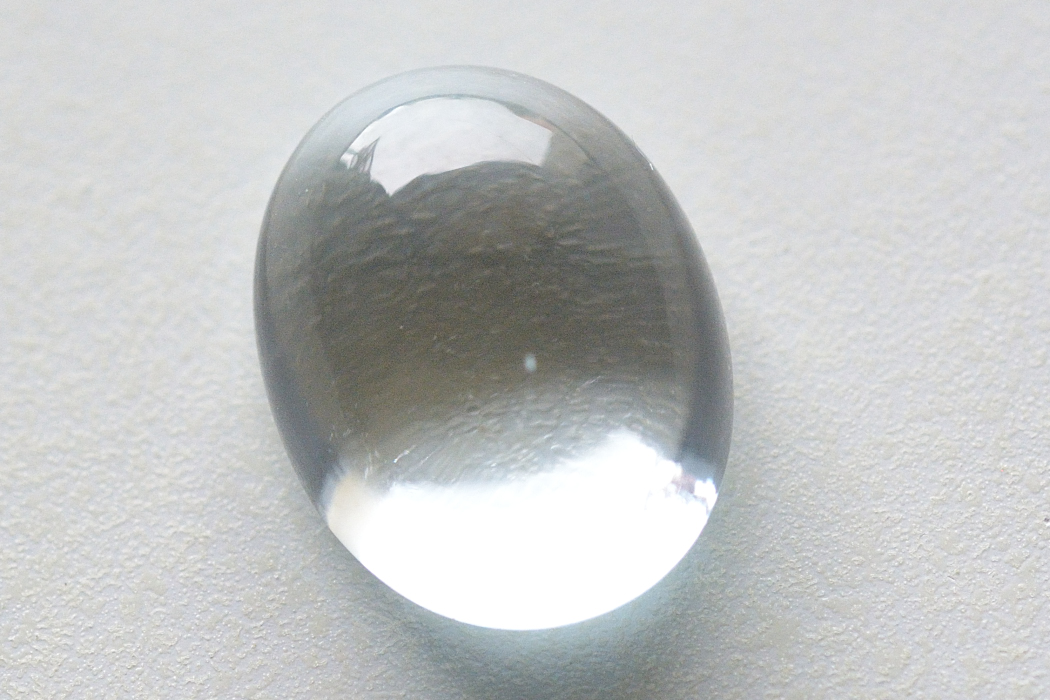 ブルートパーズ【62】天然石ルース・カボション・ローズカット（12.5×10mm）