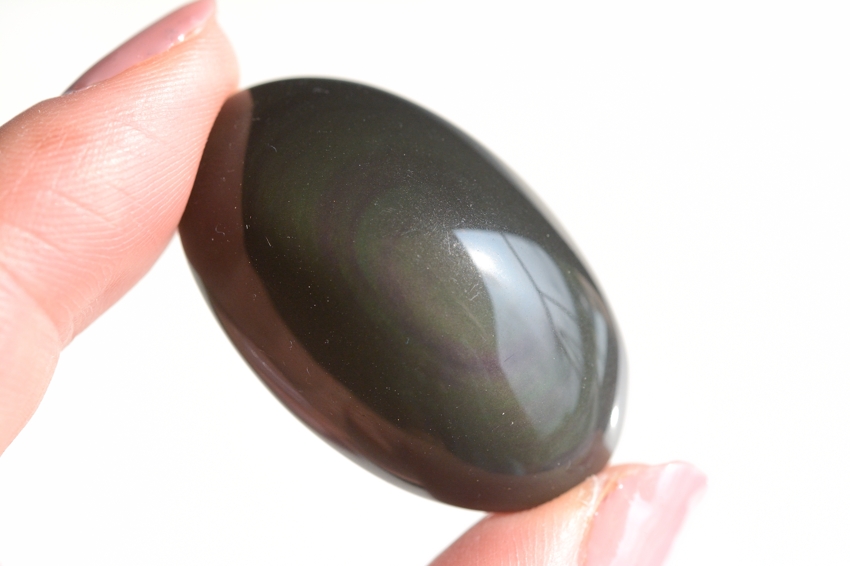 レインボーオブシディアン【26】ルース・カボション（34.5×22mm）