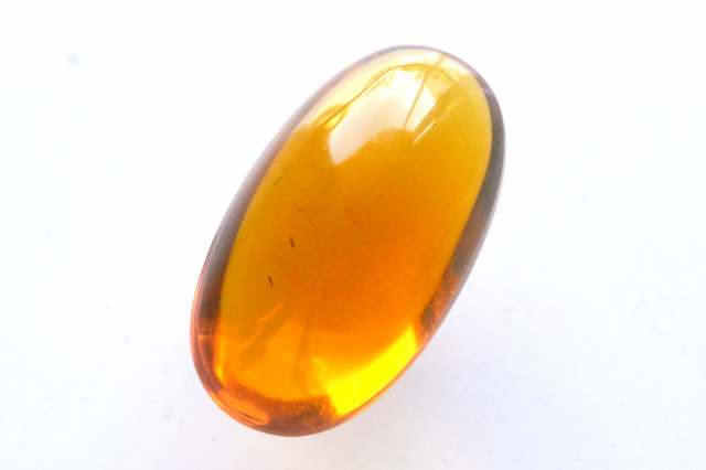 バーマイト（ブルーアンバー）【4】天然石ルース・カボション（20×11mm）