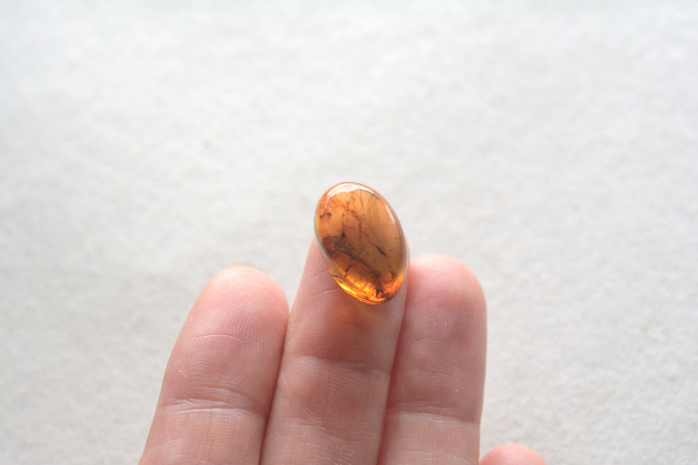 アンバー（琥珀）【44】天然石ルース・カボション（17×11mm）