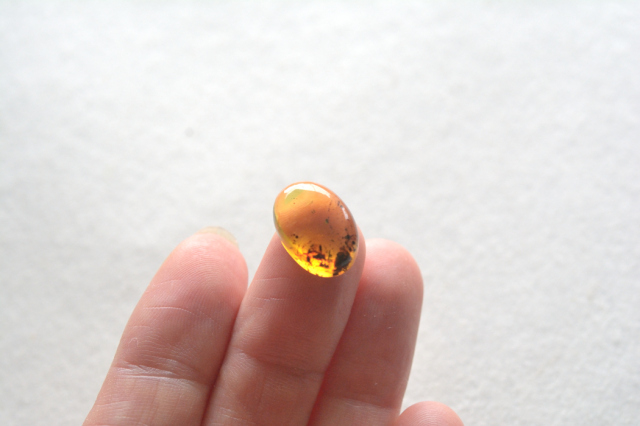 アンバー（琥珀）【50】天然石ルース・カボション（14.5×10mm）