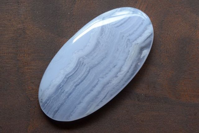 ブルーレースアゲート【3】天然石ルース・カボション（44.5×23mm）