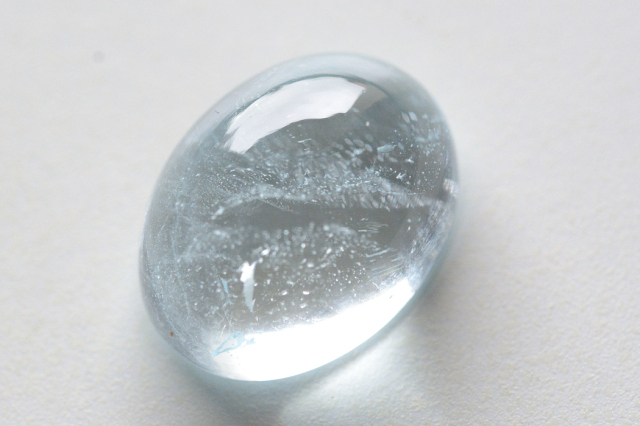 ブルートパーズ【56】天然石ルース・カボション・ローズカット（18.5×14mm）