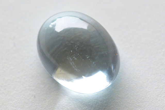 ブルートパーズ【59】天然石ルース・カボション・ローズカット（12×9.5mm）