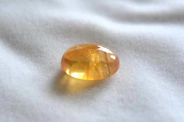 シトリン【21】ルース・カボション（15×11mm）