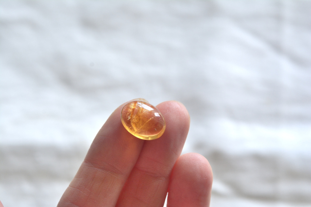 シトリン【21】ルース・カボション（15×11mm）