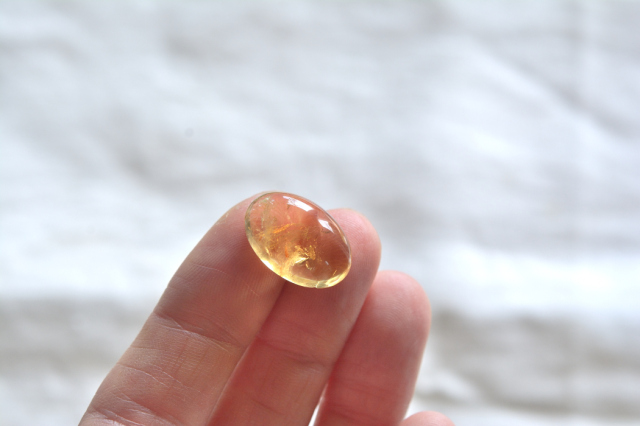 シトリン【27】ルース・カボション（18×12mm）