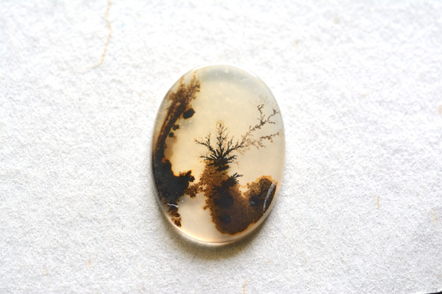 デンドリティックアゲート【12】ルース・カボション　（19.5×14.5mm）
