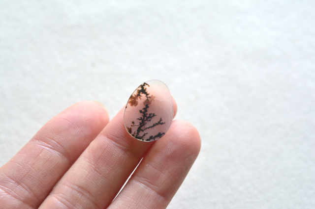デンドリティックアゲート【13】ルース・カボション　（20×14mm）