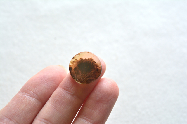 デンドリティックアゲート【14】ルース・カボション　（16.5×15.5mm）