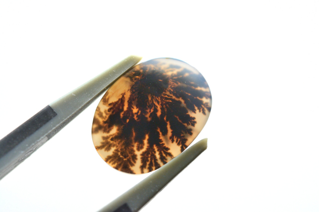 デンドリティックアゲート【16】ルース・カボション　（14×10.5mm）