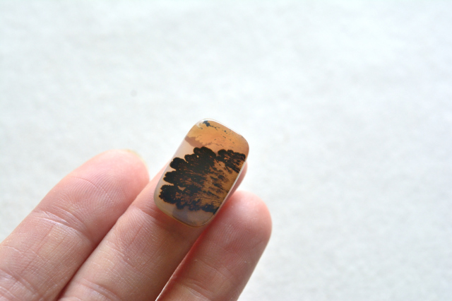 デンドリティックアゲート【17】ルース・カボション　（21×13mm）