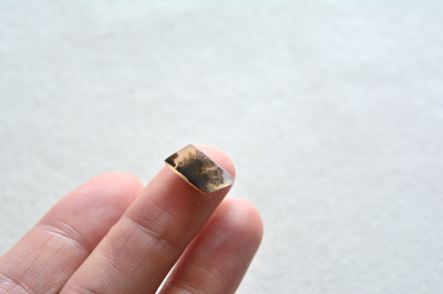 デンドリティックアゲート【22】ルース・カボション　（14.5×6.5mm）