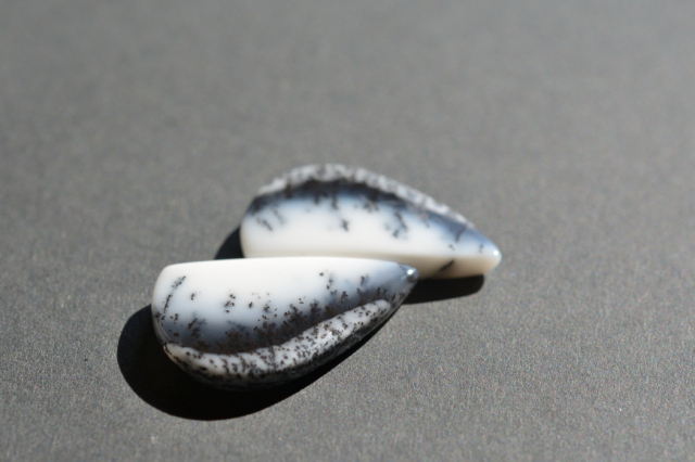 デンドライトオパール　ペア【25】ルース・カボション（23.5×14mm）
