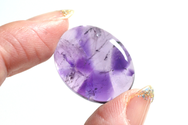 トラピッチェアメジスト（ファントム）【2】ルース・カボション　（22.5×18mm）