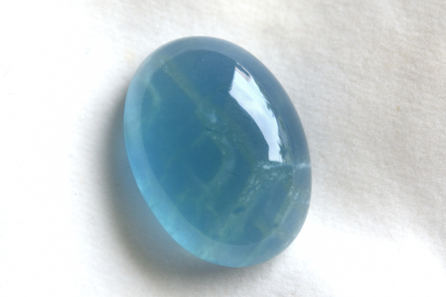 ブルーフローライト【65】ルース・カボション　（25×18mm）