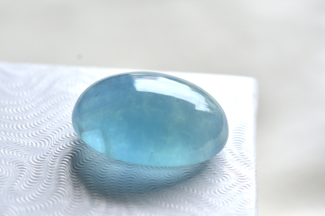ブルーフローライト【65】ルース・カボション　（25×18mm）