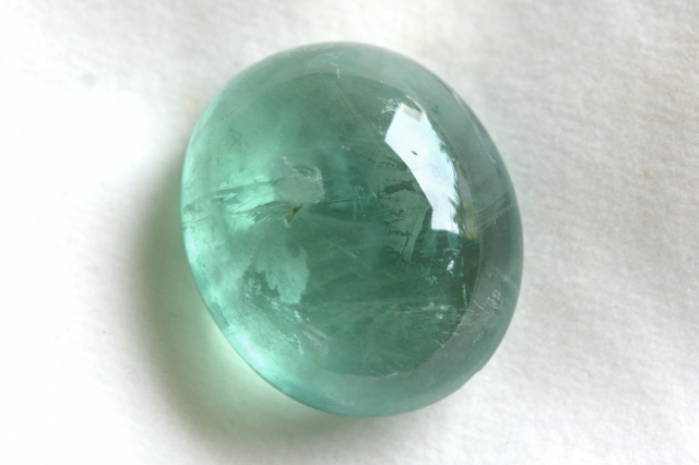 ブルーグリーンフローライト【66】ルース・カボション　（23.5×20.5mm）