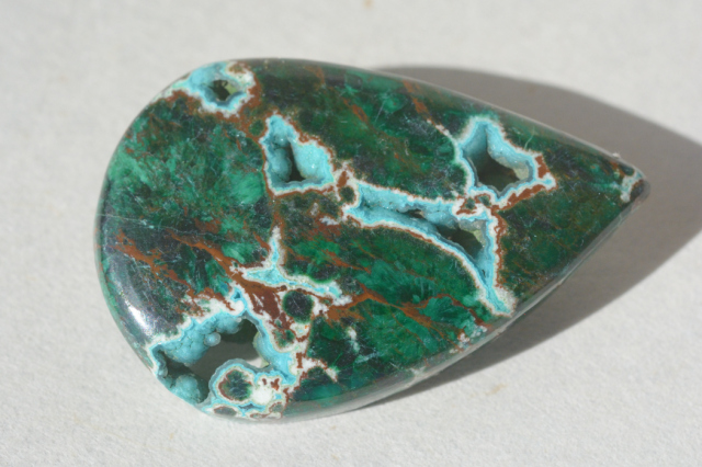 クリソコラ(アースストーン)【12】ルース・カボション（44.5×29.5mm）