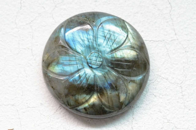 ラブラドライト【55】天然石ルース・カボション（37.5×37.5mm）