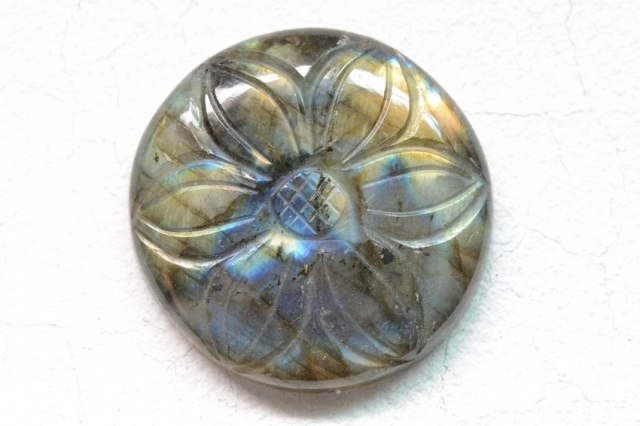 ラブラドライト【58】天然石ルース・カボション（38.5×38.5mm）