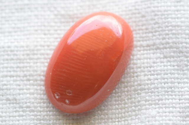 天然赤珊瑚【7】ルース・カボション　（17×11mm）