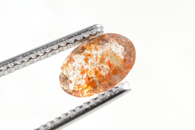 オレゴンサンストーン【14】天然石ルース・カボション　（8×5.5mm）