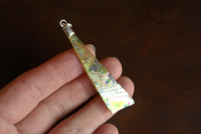 ローマングラス（穴あき）【35】（52.5×14mm）