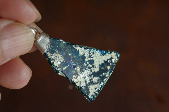 ローマングラス（穴あき）【38】（33.5×22mm）